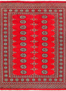 Dark Red Bokhara 4' 6 x 6' 2 - No. 45896
