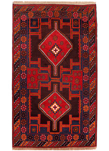 Maroon Baluchi 3' 7 x 6' - SKU 53941