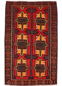 Firebrick Baluchi 3' 10 x 6' 2 - SKU 53950