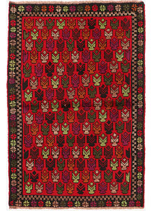 Multi Colored Baluchi 3' 3 x 4' 9 - SKU 55161