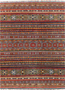 Multi Colored Kazak 6' 9 x 9' - No. 56963