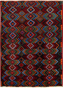 Multi Colored Baluchi 6' 9 x 9' 3 - SKU 57140