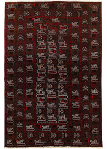 Multi Colored Baluchi 6' 4 x 9' 7 - SKU 61800