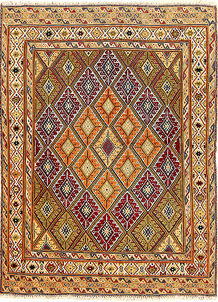 Multi Colored Mashwani 2' 9 x 4' - SKU 61858