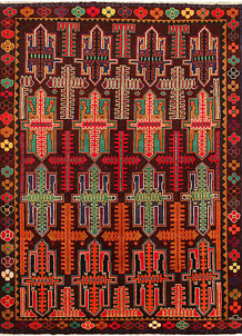Multi Colored Baluchi 7' 2 x 9' 8 - SKU 61864