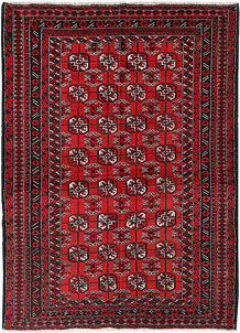 Dark Red Bokhara 4' x 5' 7 - No. 63282