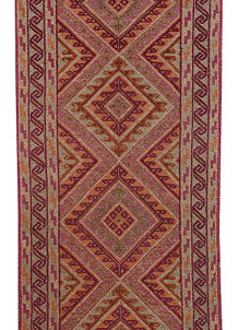 Multi Colored Mashwani 2' 6 x 12' - No. 63319