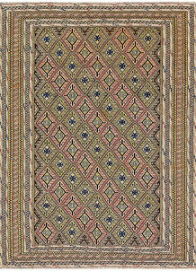 Multi Colored Mashwani 4' 6 x 5' 10 - No. 63398