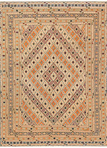 Multi Colored Mashwani 4' 10 x 6' 7 - No. 63401