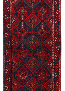 Dark Red Mashwani 2' 6 x 12' - No. 63483