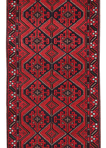 Dark Red Mashwani 2' 6 x 12' 8 - No. 63490