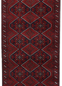 Dark Red Mashwani 2' 5 x 12' - No. 63496