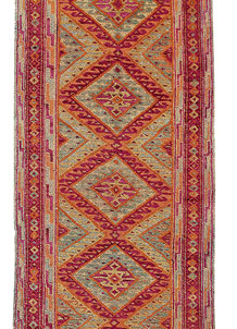 Multi Colored Mashwani 2' 6 x 11' 6 - No. 63608