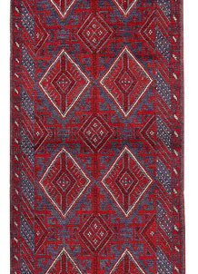 Dark Red Mashwani 2' 6 x 11' 10 - No. 63614