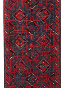 Dark Red Mashwani 2' 1 x 8' 6 - No. 63625
