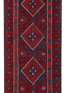 Dark Red Mashwani 2' 1 x 8' 3 - No. 63628