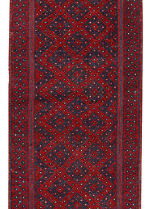 Dark Red Mashwani 2' x 7' 2 - No. 63632