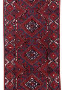 Dark Red Mashwani 2' 1 x 8' 1 - No. 63633