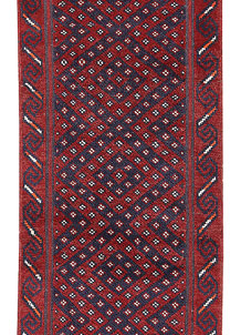 Dark Red Mashwani 2' x 7' 6 - No. 63653