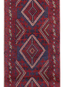 Dark Red Mashwani 2' 1 x 8' 2 - No. 63657
