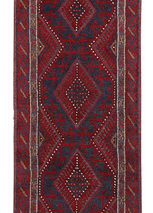 Dark Red Mashwani 2' 1 x 8' 2 - No. 63658