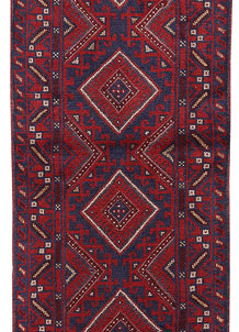 Dark Red Mashwani 2' 2 x 8' 6 - No. 63671