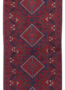 Dark Red Mashwani 2' x 8' 9 - No. 63672