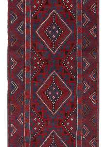 Dark Red Mashwani 2' 1 x 8' 1 - No. 63678
