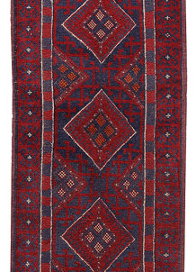 Dark Red Mashwani 2' x 8' 4 - No. 63680