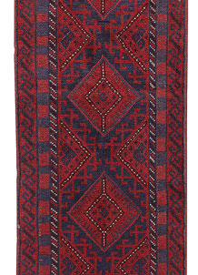 Dark Red Mashwani 2' 2 x 8' 9 - No. 63698