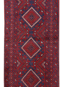 Dark Red Mashwani 2' 2 x 8' 7 - No. 63701