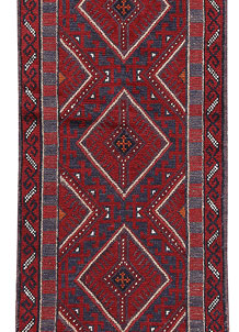 Dark Red Mashwani 2' x 8' 4 - No. 63707