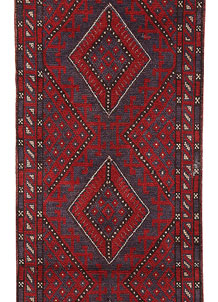 Dark Red Mashwani 2' x 8' 10 - No. 63712