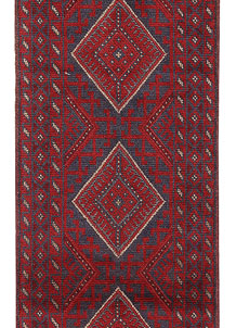 Dark Red Mashwani 2' 1 x 8' 5 - No. 63713