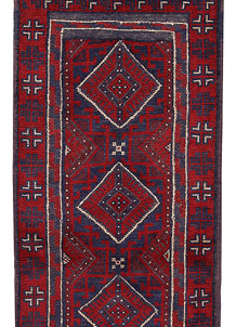 Dark Red Mashwani 2' 2 x 7' 10 - No. 63717
