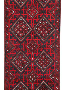 Dark Red Mashwani 2' 2 x 8' 8 - No. 63719