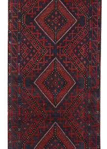 Dark Red Mashwani 2' 1 x 7' 10 - No. 63722