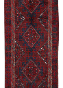 Dark Red Mashwani 2' x 9' 1 - No. 63731