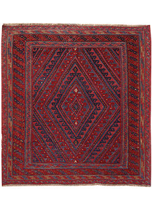 Dark Red Mashwani 4' x 4' 1 - No. 63756