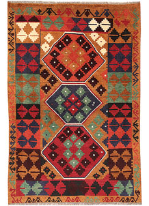 Dark Orange Baluchi 3' 10 x 5' 7 - SKU 64063