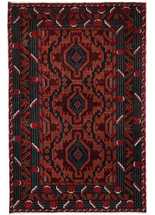 Dark Blue Baluchi 4' 2 x 6' 7 - SKU 64212