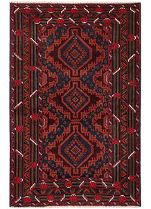 Dark Blue Baluchi 4' 2 x 6' 3 - SKU 64234