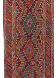 Multi Colored Mashwani 2' 7 x 12' 4 - No. 64278