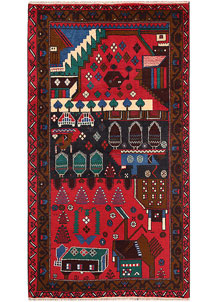 Multi Colored Baluchi 3' 5 x 6' 1 - SKU 64324