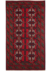 Firebrick Baluchi 3' 6 x 6' 2 - SKU 64330