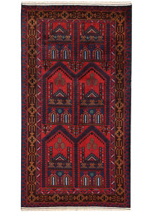 Firebrick Baluchi 3' 5 x 6' 4 - SKU 64338