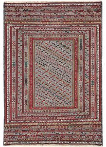 Multi Colored Mashwani 4' 2 x 6' 2 - No. 64368