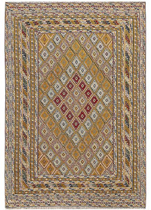 Multi Colored Mashwani 4' 6 x 6' 7 - No. 64379