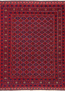 Dark Red Mashwani 5' x 6' 7 - No. 64394