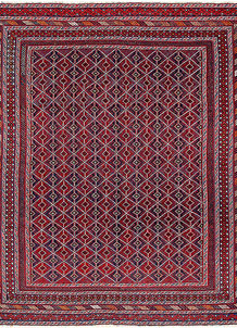 Dark Red Mashwani 5' 2 x 6' 5 - No. 64395